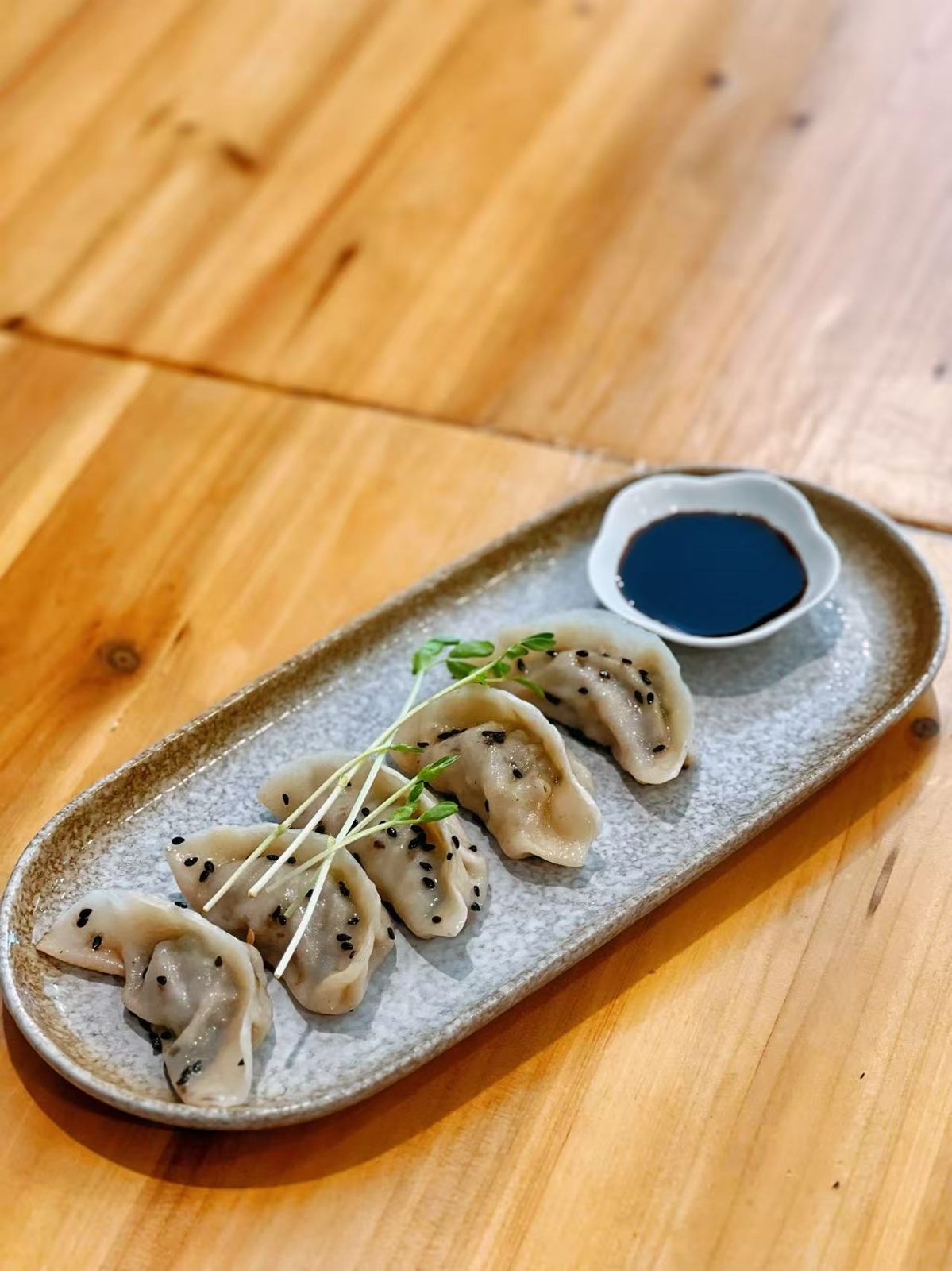 Dumplings with dipping sauce